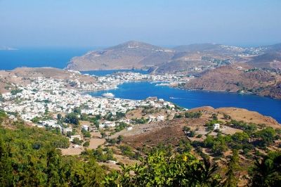 Vue de l'île grecque de Patmos.