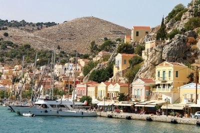 Vue de l'île grecque de Symi.